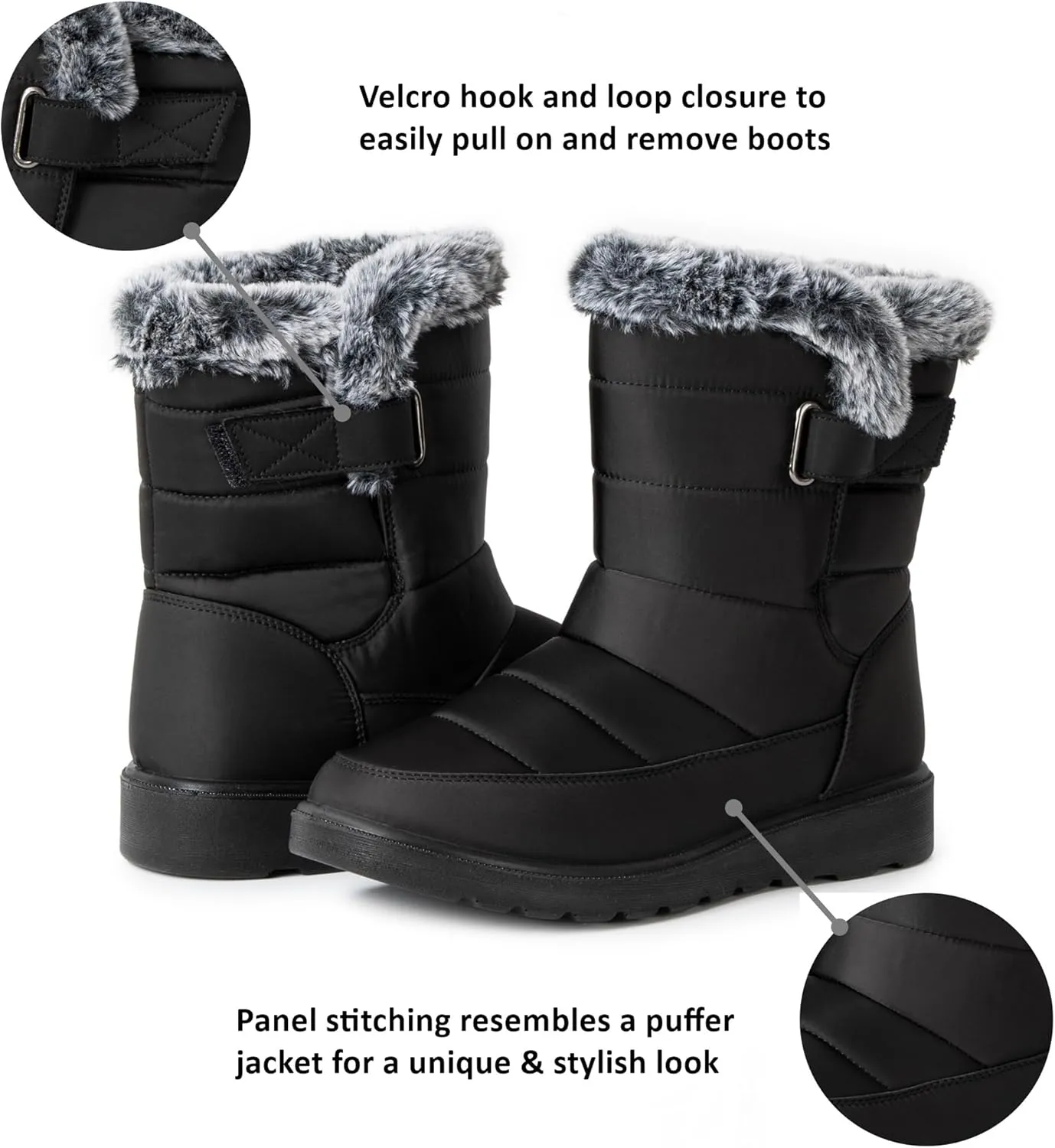 Alpine Swiss Lexie Womens Snow Boots Waterproof Faux Fur Warm Winter Comfortable Booties