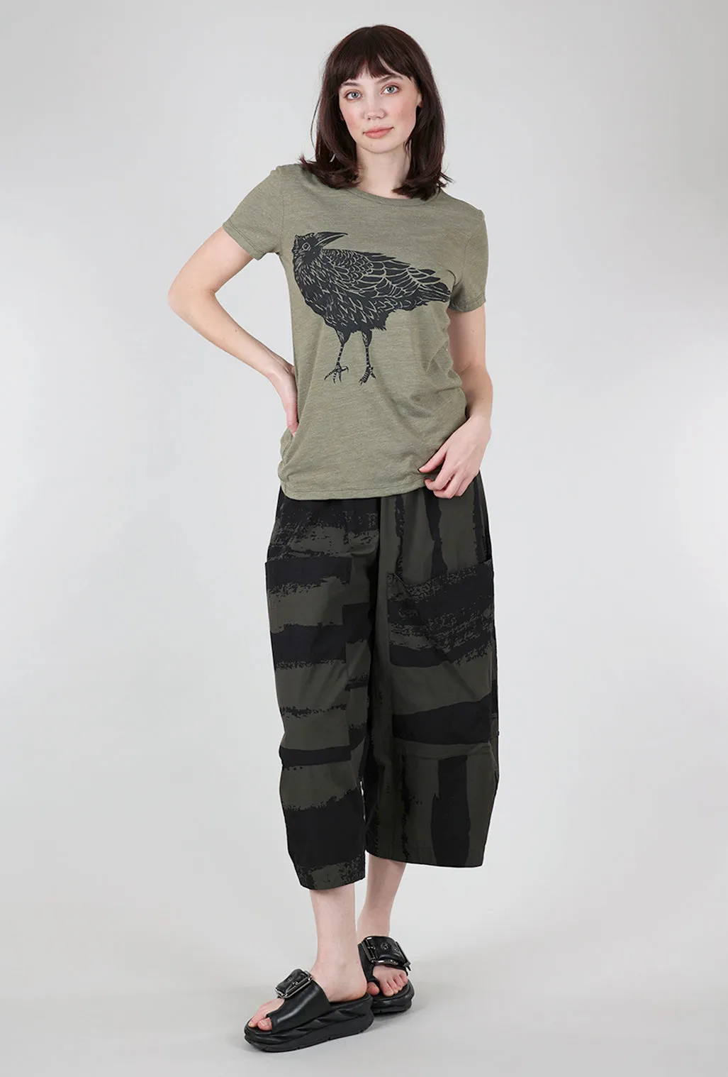 Black Crow Tee, Olive