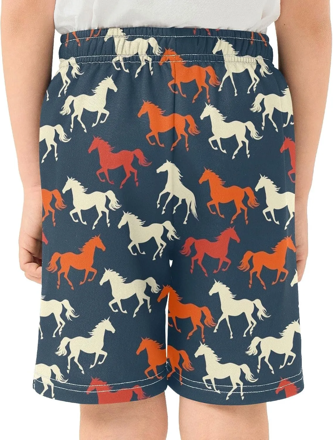 Colorful Silhouettes Prints Pattern Boys' Shorts Pants Summer Lounge Bottoms Boys Elastic Waist with Pockets