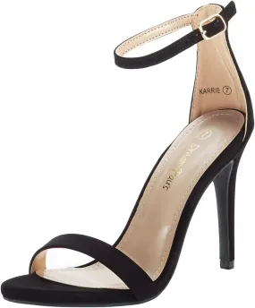 DREAM PAIRS Women's High Heels Flower Ankle Strap Stilettos Round Open Toe Dressy Sexy Sandals