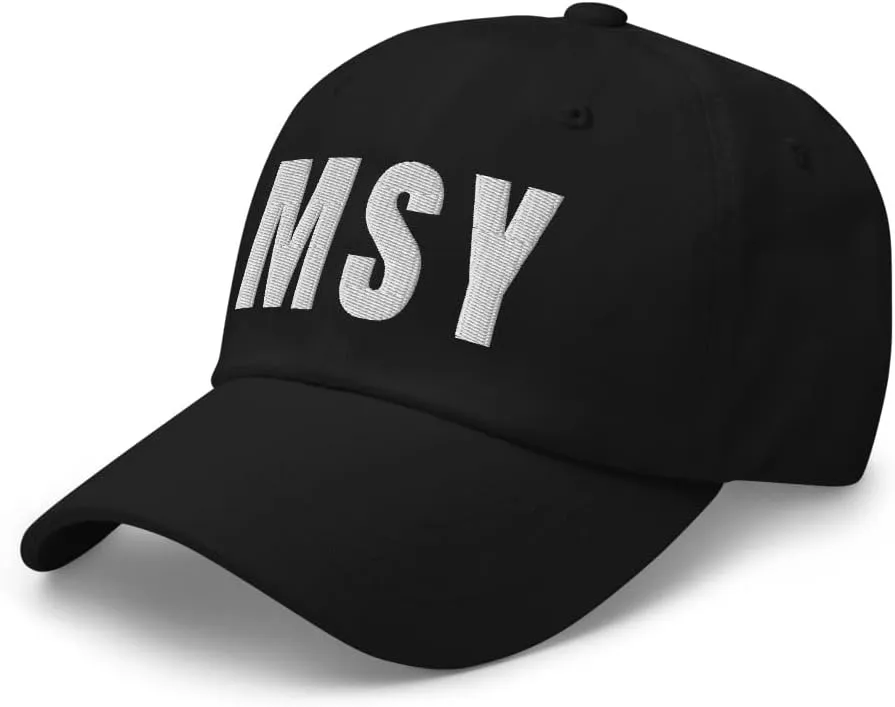 Dressed Up Mule Airport Code MSY Hat New Orleans Louisiana LA Dad Cap Embroidered Dad Hat Baseball Cap Adjustable Strap