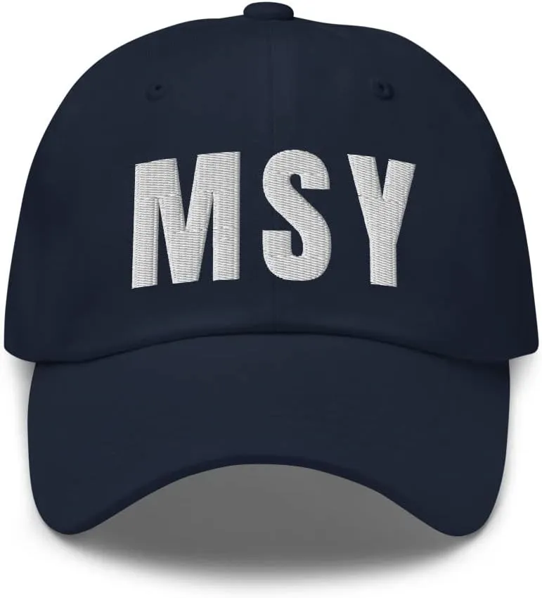 Dressed Up Mule Airport Code MSY Hat New Orleans Louisiana LA Dad Cap Embroidered Dad Hat Baseball Cap Adjustable Strap