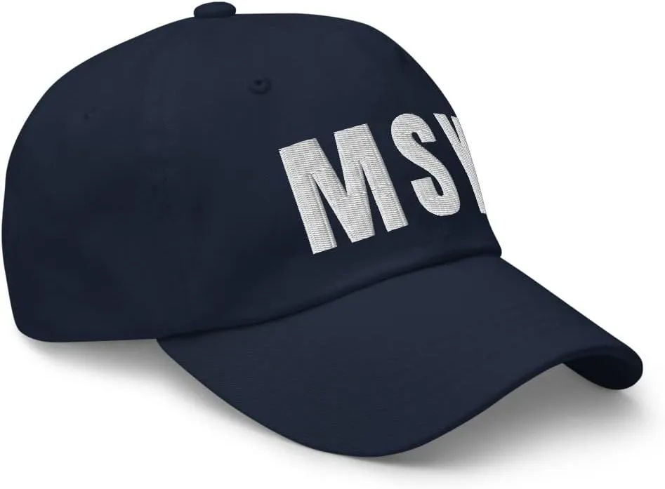 Dressed Up Mule Airport Code MSY Hat New Orleans Louisiana LA Dad Cap Embroidered Dad Hat Baseball Cap Adjustable Strap
