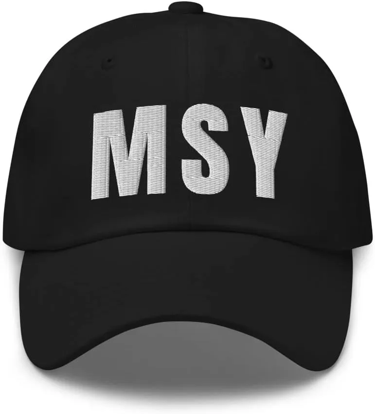 Dressed Up Mule Airport Code MSY Hat New Orleans Louisiana LA Dad Cap Embroidered Dad Hat Baseball Cap Adjustable Strap