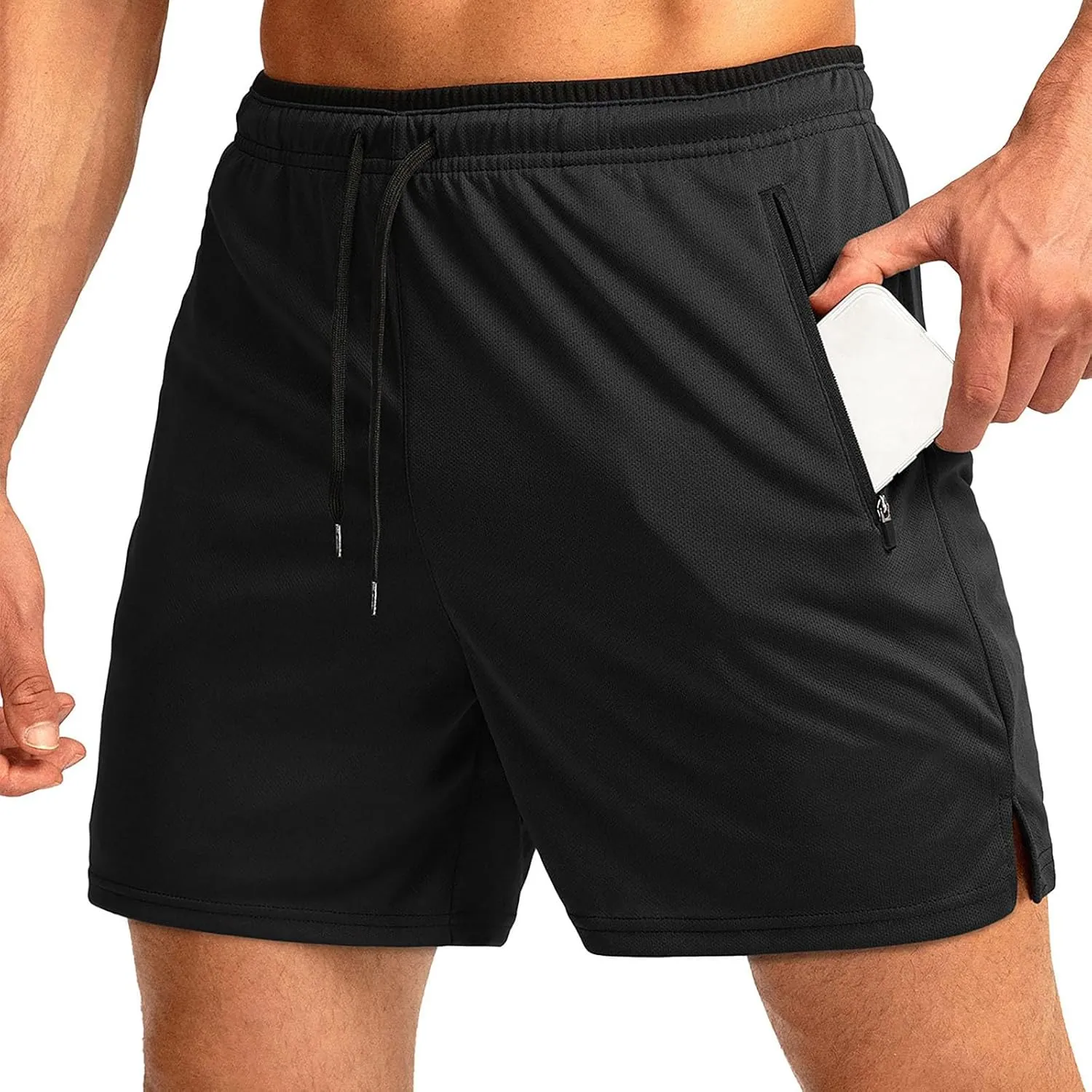 Mens Mesh Shorts Breathable Basketball Running Workout Athletic Shorts Fashion Activewear with Zipper Pockets