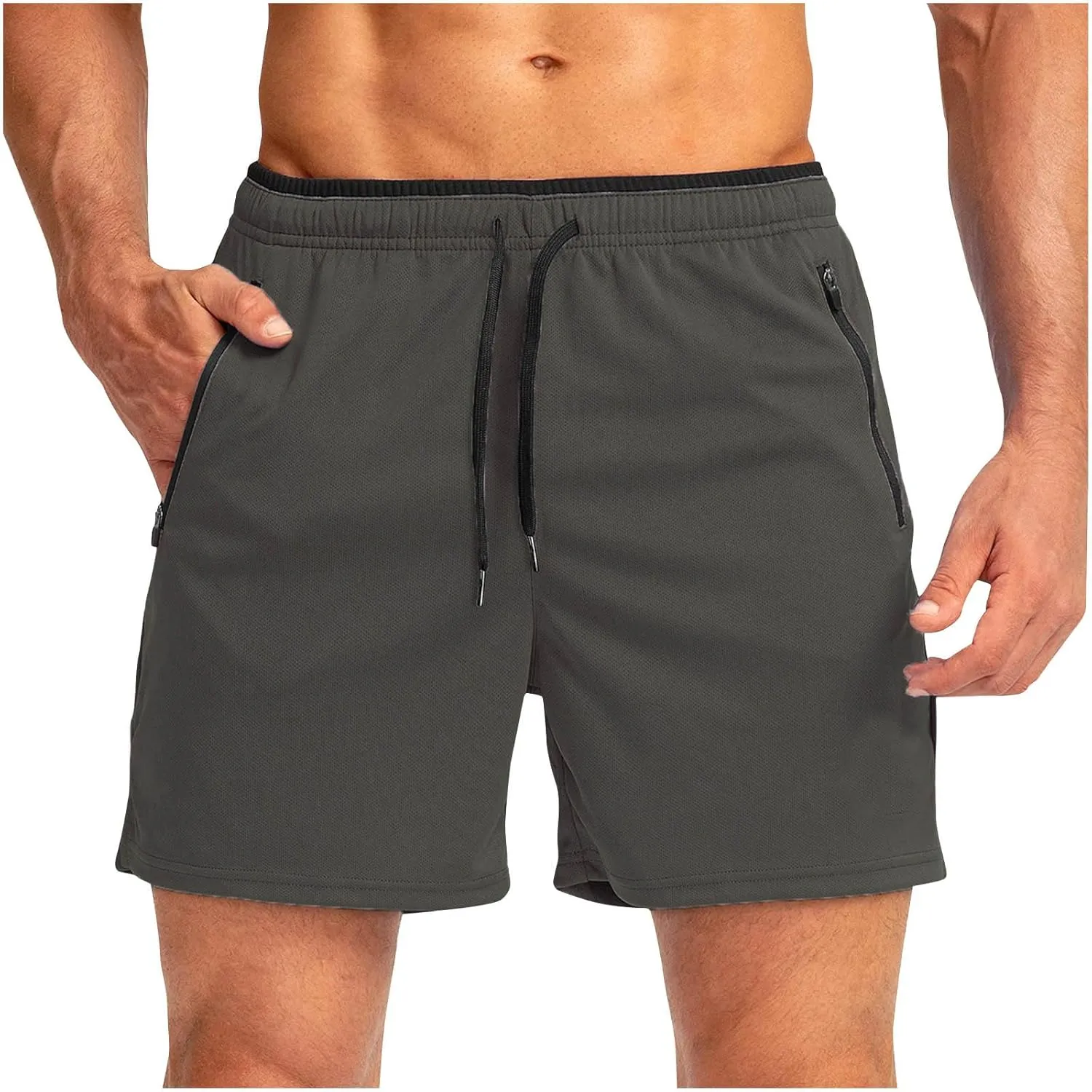 Mens Mesh Shorts Breathable Basketball Running Workout Athletic Shorts Fashion Activewear with Zipper Pockets