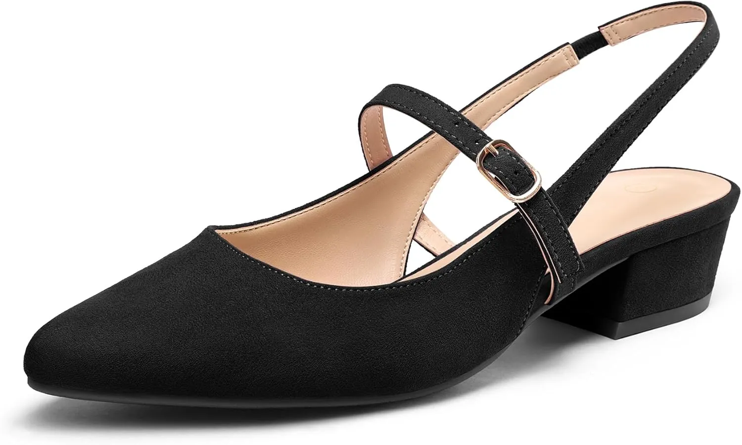 mysoft Women's Slingback Mary Jane Pumps Block Low Heel Adjustable Buckle Dress Shoes
