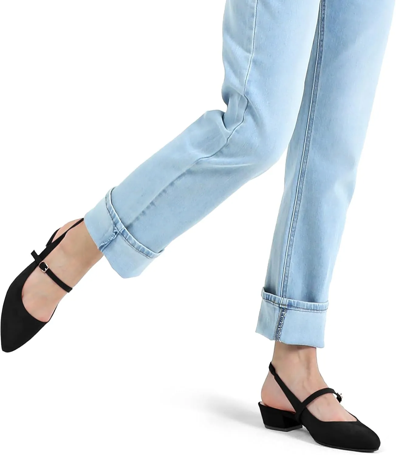 mysoft Women's Slingback Mary Jane Pumps Block Low Heel Adjustable Buckle Dress Shoes