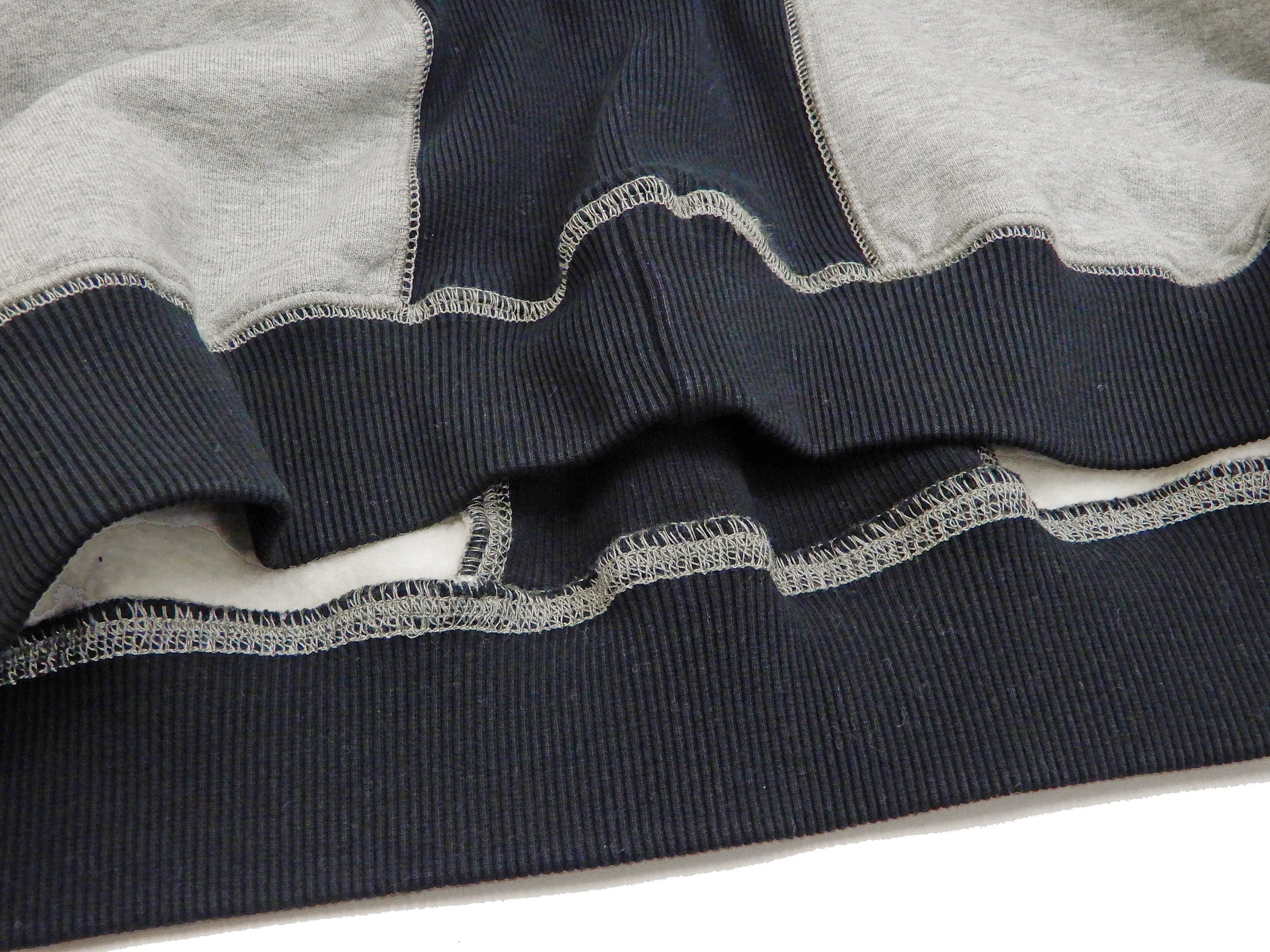 Tedman Men's Sweatshirt with Lucky Devil Graphic V-gusset Ribbed Sides TDSW-1170 Gray/Black