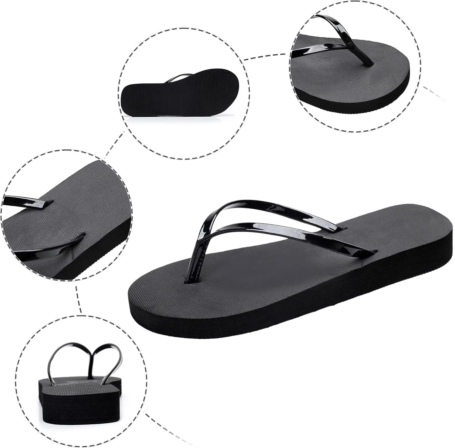 Women Shoes Flat Flip Flops Fashionable Soft Sole Outdoor Beach Flip Flops Women Slippers Memory Foam Furry