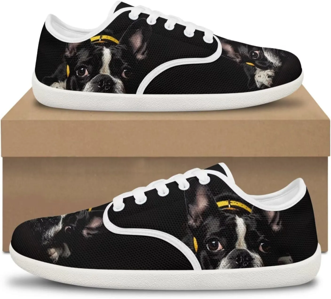 Women's Dog Print Running Shoes Slip-on Skate Sneakers Flats Work Loafers Outdoor Barefoot Shoe