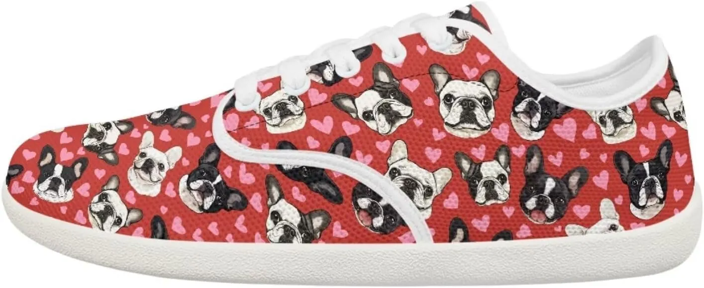 Women's Dog Print Running Shoes Slip-on Skate Sneakers Flats Work Loafers Outdoor Barefoot Shoe