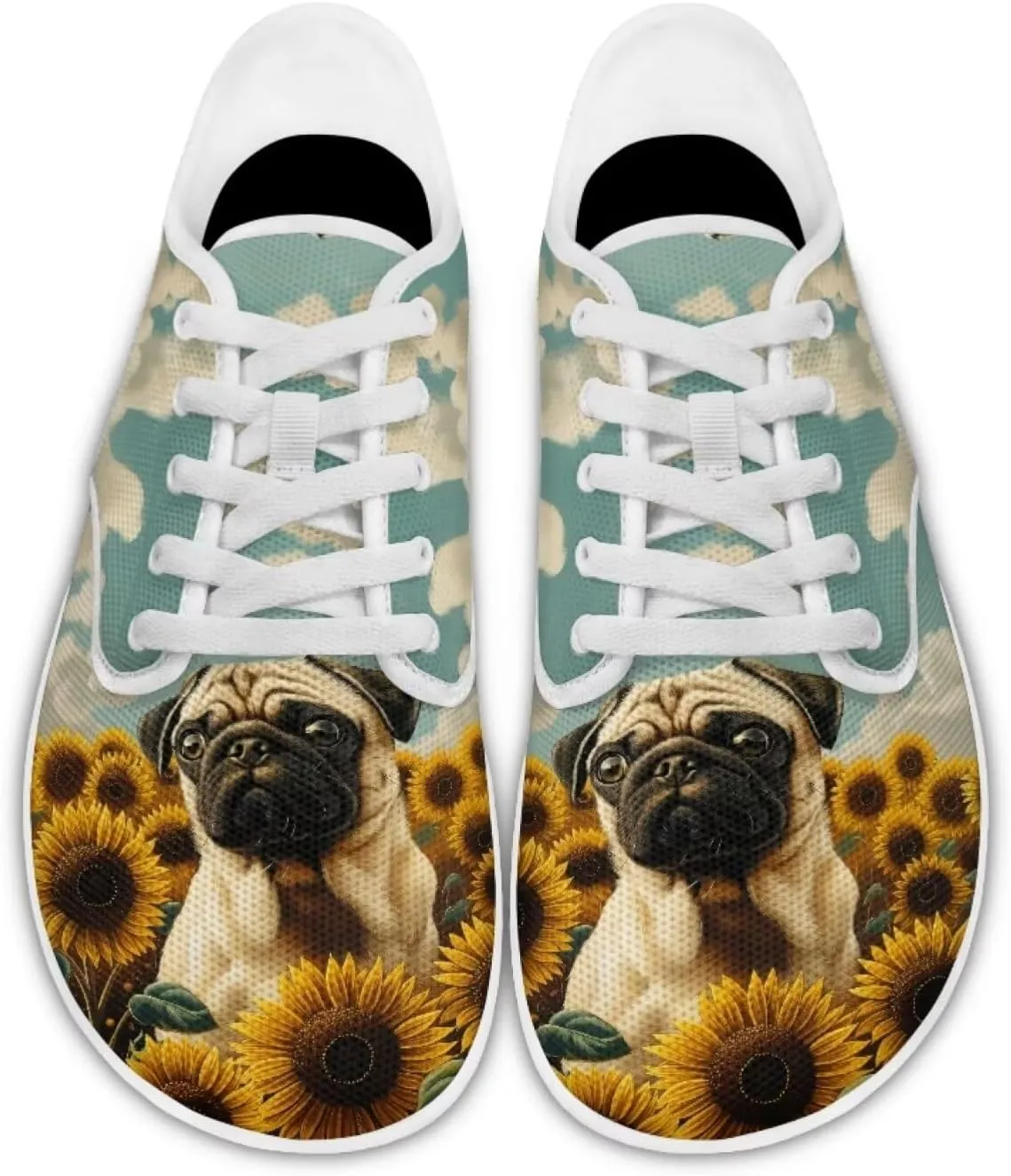 Women's Dog Print Running Shoes Slip-on Skate Sneakers Flats Work Loafers Outdoor Barefoot Shoe