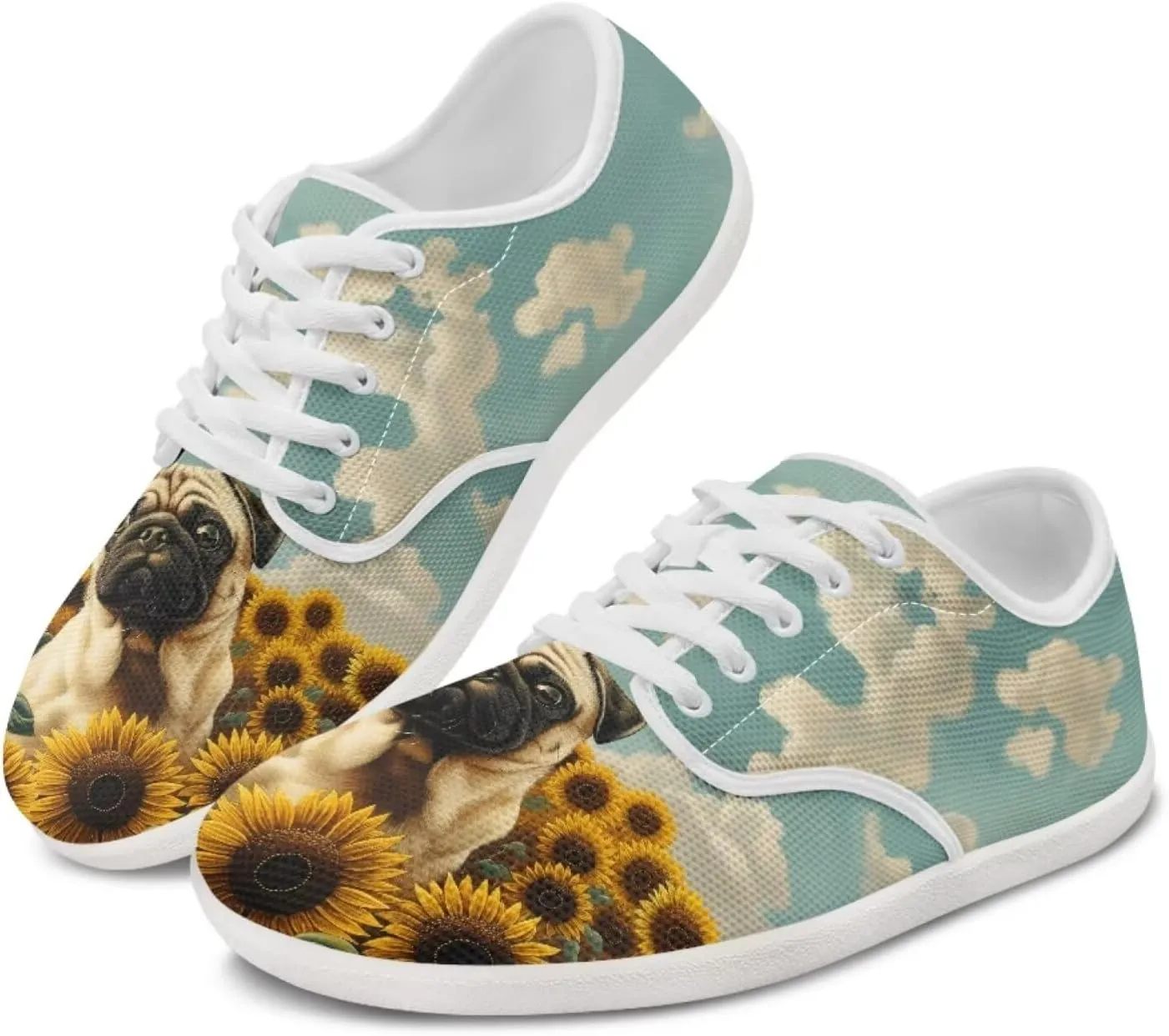 Women's Dog Print Running Shoes Slip-on Skate Sneakers Flats Work Loafers Outdoor Barefoot Shoe