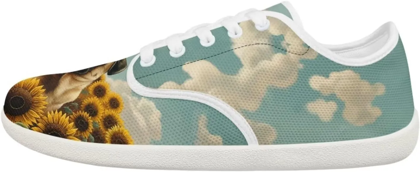 Women's Dog Print Running Shoes Slip-on Skate Sneakers Flats Work Loafers Outdoor Barefoot Shoe