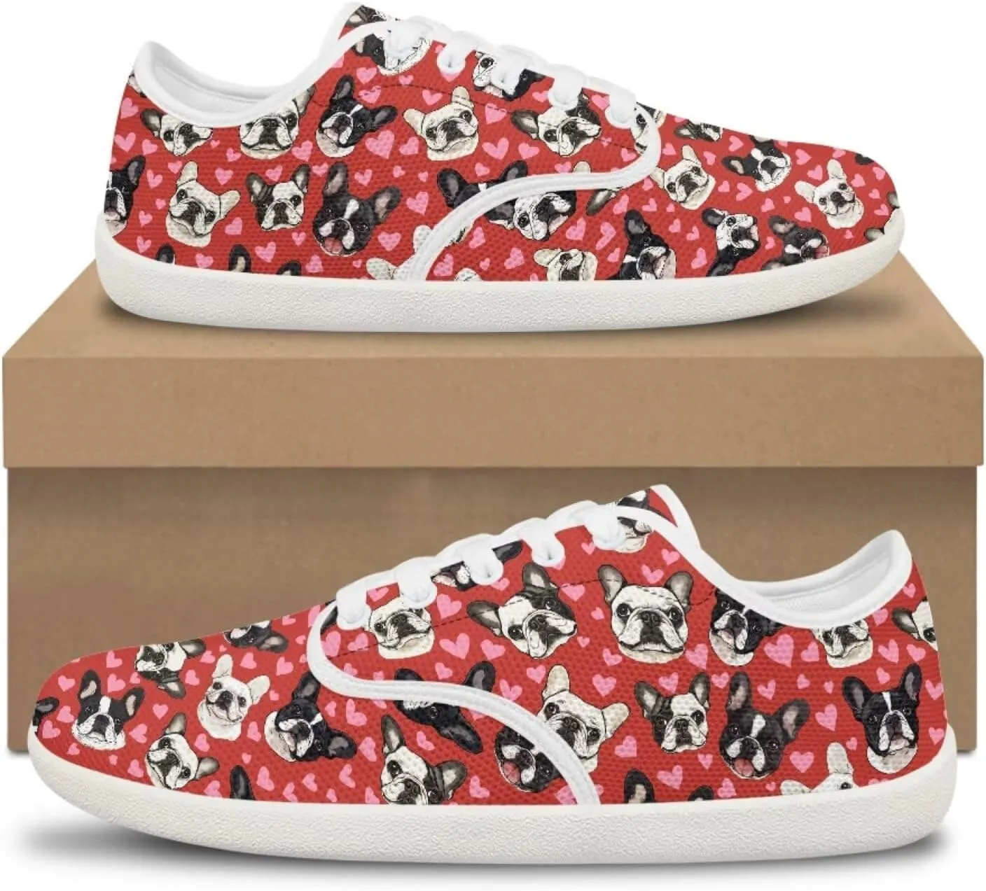 Women's Dog Print Running Shoes Slip-on Skate Sneakers Flats Work Loafers Outdoor Barefoot Shoe