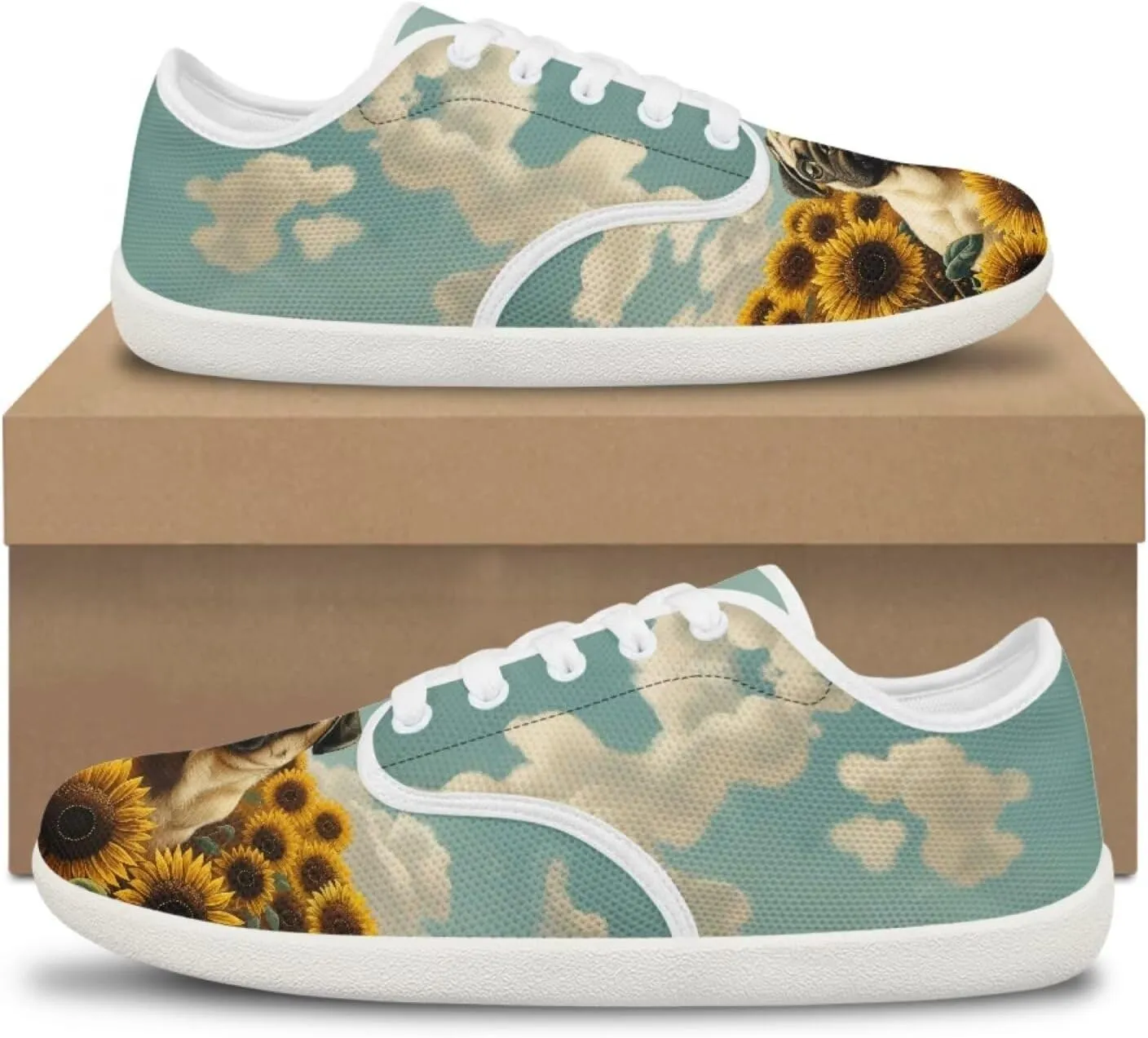 Women's Dog Print Running Shoes Slip-on Skate Sneakers Flats Work Loafers Outdoor Barefoot Shoe