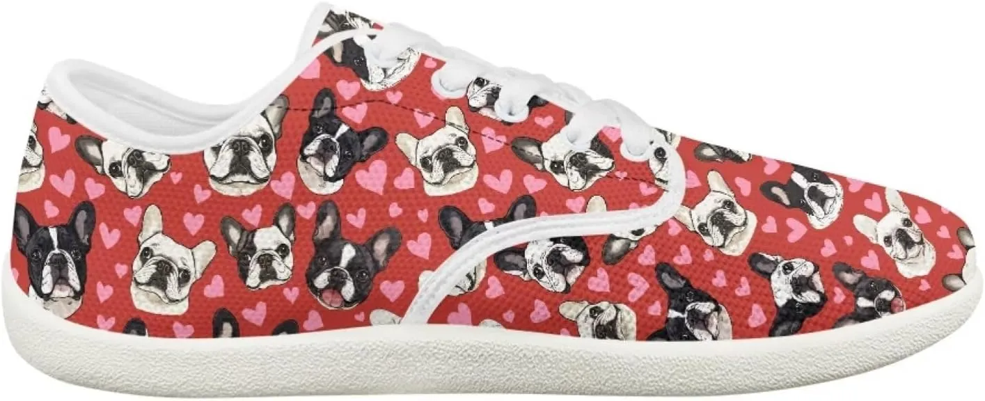 Women's Dog Print Running Shoes Slip-on Skate Sneakers Flats Work Loafers Outdoor Barefoot Shoe