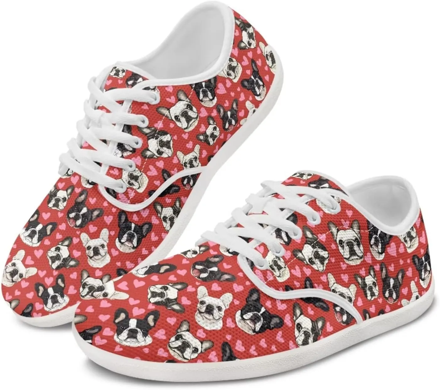 Women's Dog Print Running Shoes Slip-on Skate Sneakers Flats Work Loafers Outdoor Barefoot Shoe