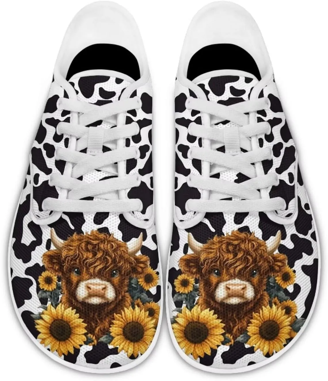 Women's Highland Cattle Running Shoe Leisure Business Loafer Flat Outdoor Walking Platform Sneaker